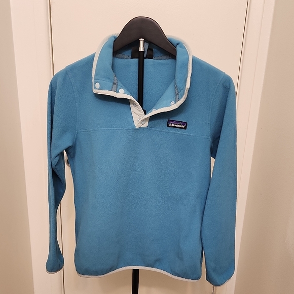 Patagonia Teal Fleece Snap-T Pullover Lightweight Synchilla - Picture 2 of 6